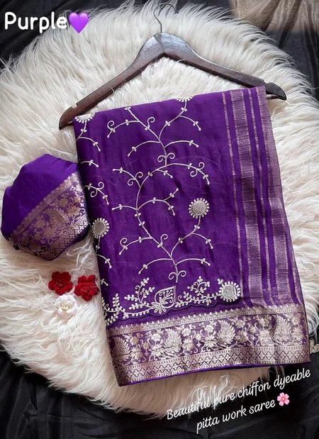 JK 228 Pure Simmer Chiffon Jacquard Saree Best Wholesale Shop In Surat